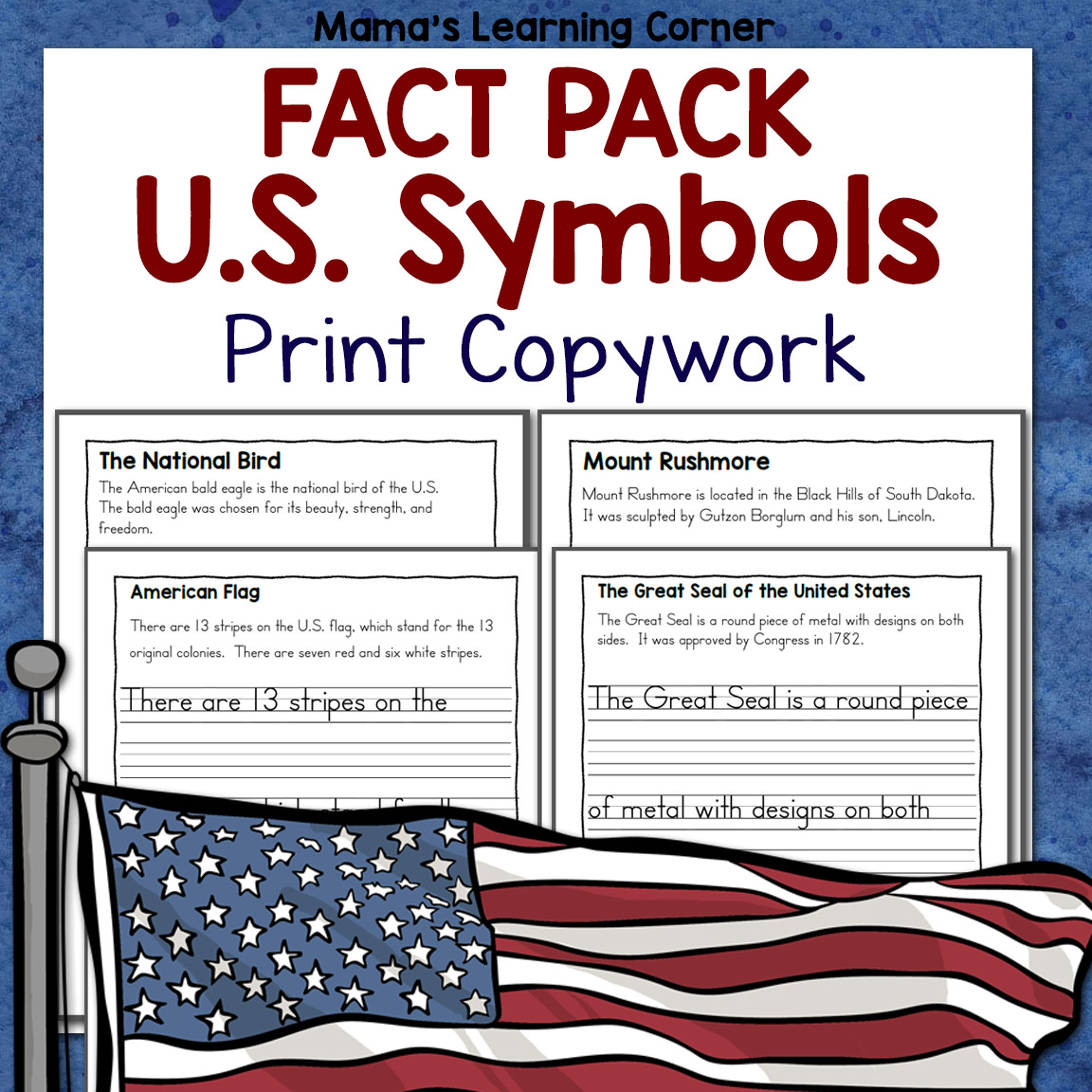 US Symbols Fact Pack Print Copywork