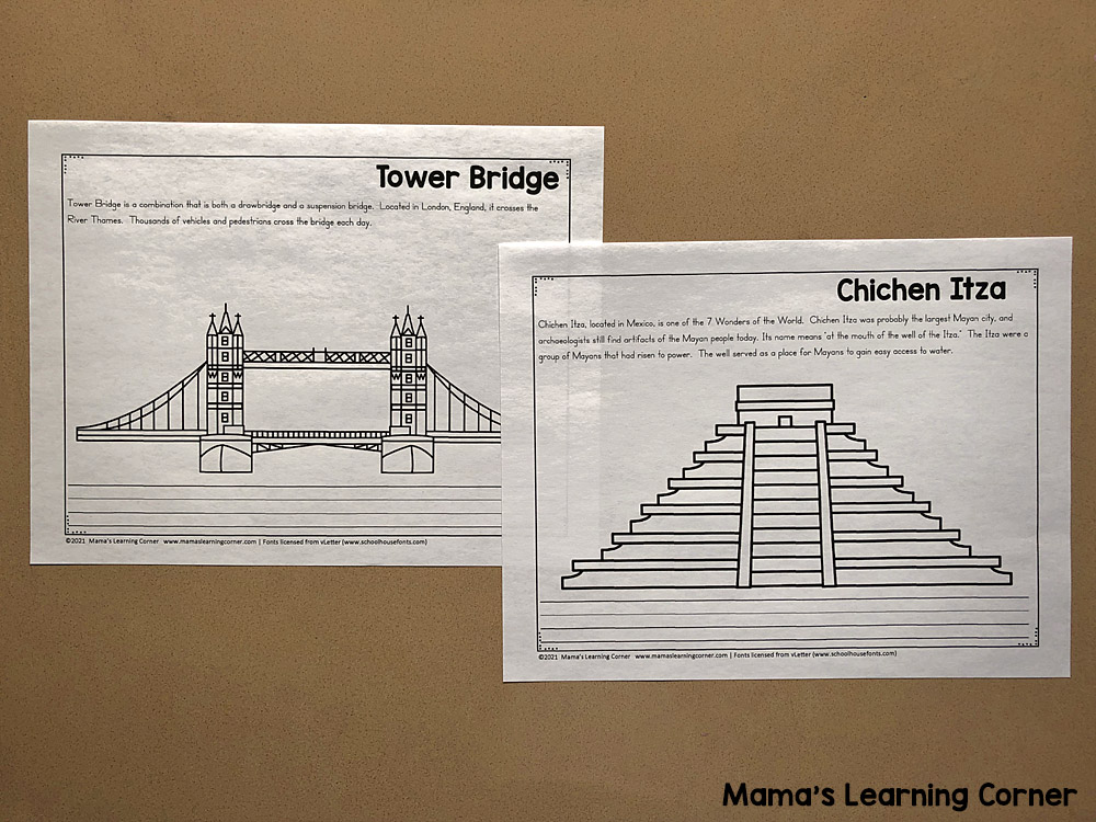 World Landmark Coloring Pages Tower Bridge