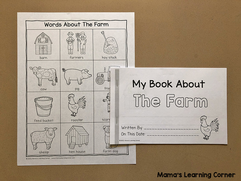 Farm Writing Booklet with Picture Dictionary