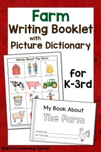 Farm Writing Booklet with Picture Dictionary