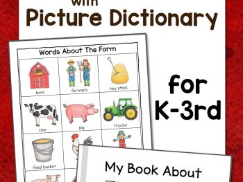 Farm Writing Booklet with Picture Dictionary