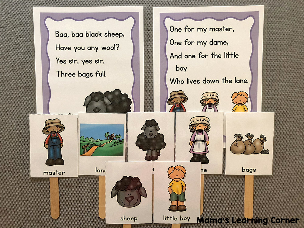 Jr Kindergarten Homeschool Curriculum Nursery Rhymes Baa Baa Black Sheep