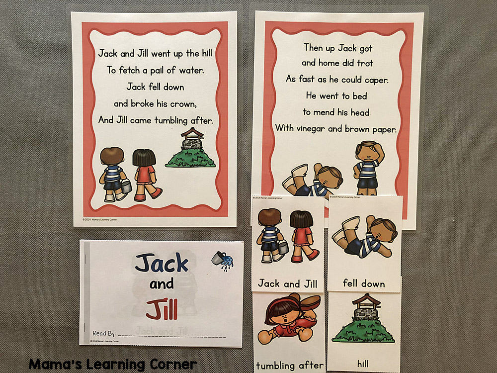 Jr Kindergarten Homeschool Curriculum Nursery Rhymes Jack and Jill