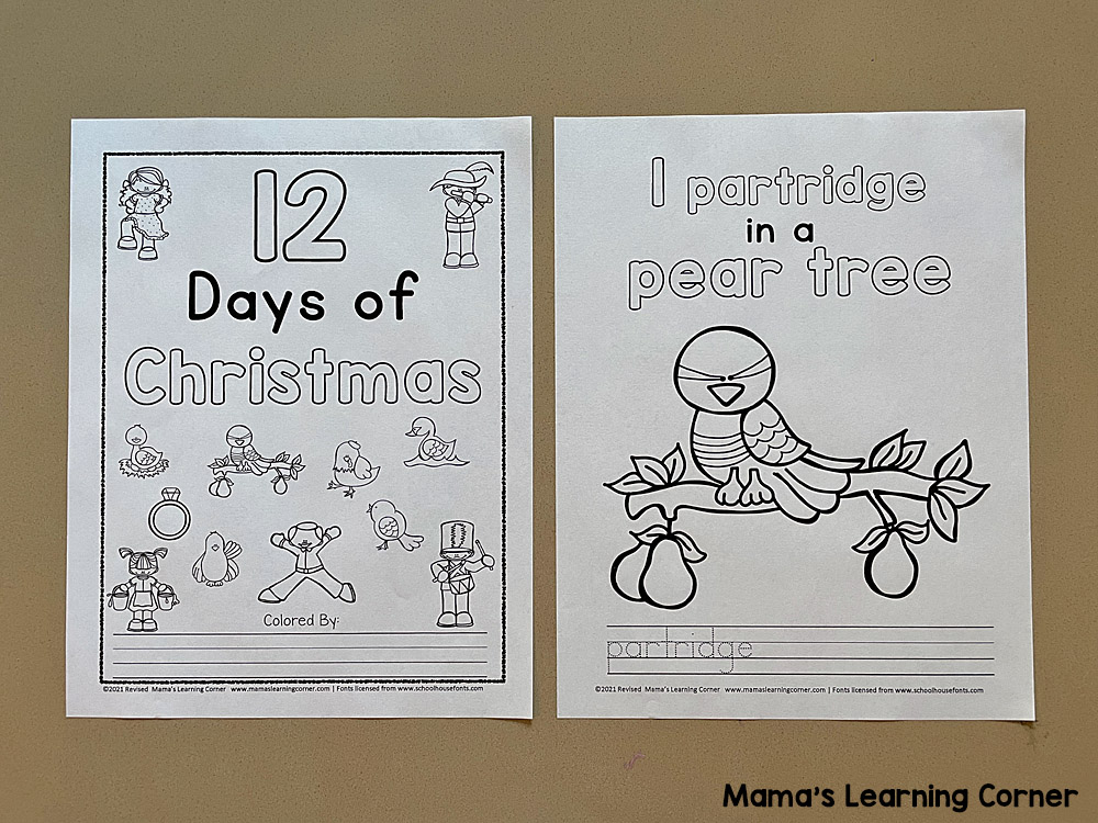 12 Days of Christmas Coloring Pages 