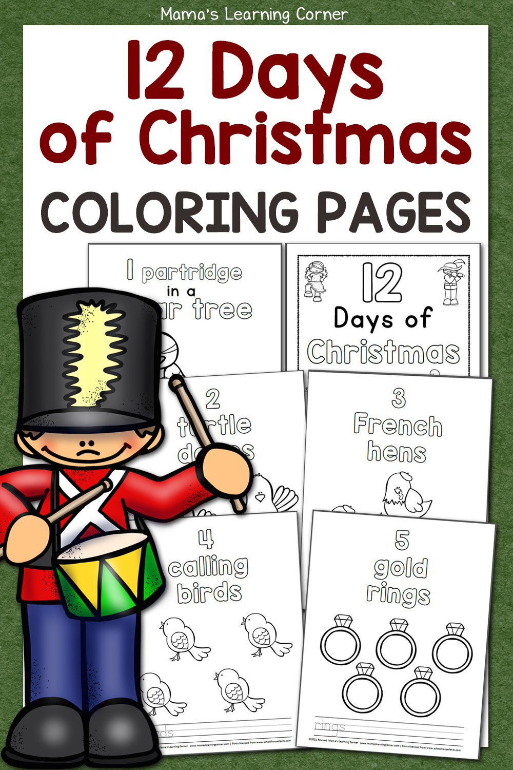 12 Days of Christmas Coloring Pages - Mamas Learning Corner