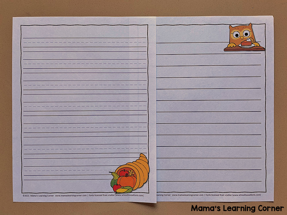 Blank Thanksgiving Writing Pages