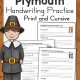 Pilgrims at Plymouth Handwriting Practice - Mamas Learning Corner Pilgrims at Plymouth Handwriting Practice