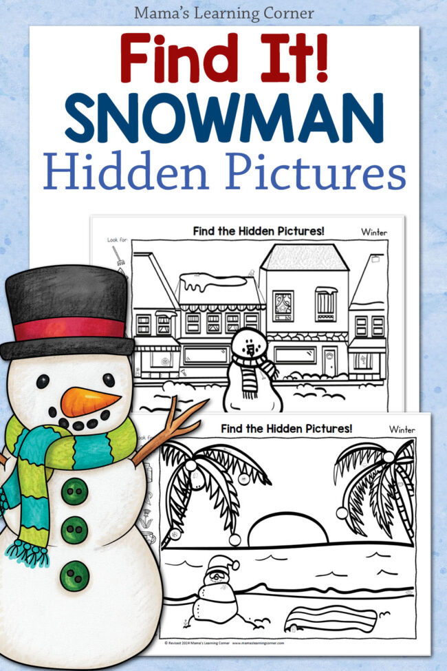 Snowman Hidden Picture Worksheets - Mamas Learning Corner Snowman Hidden Picture Worksheets