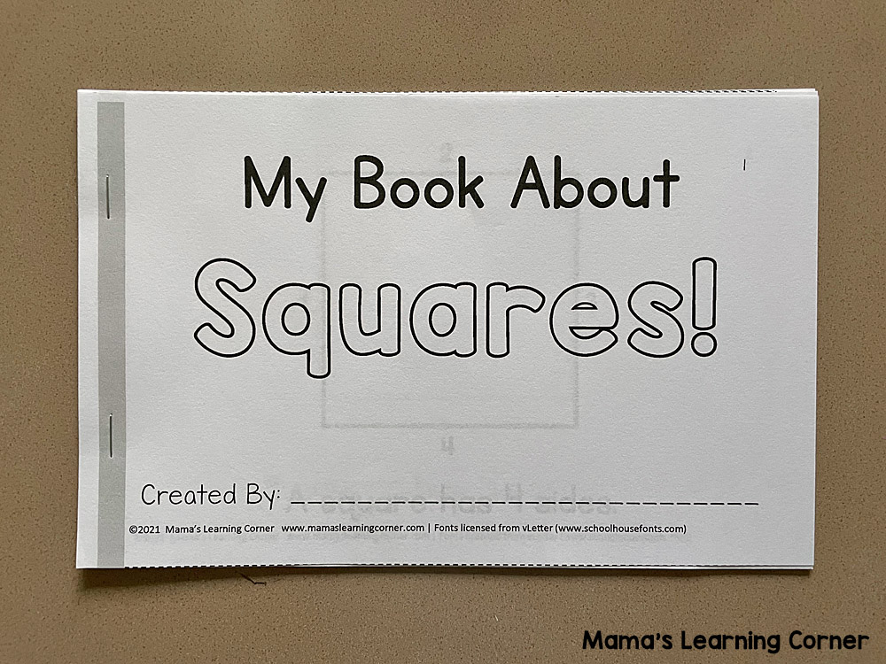 Square Worksheets and Square Booklet