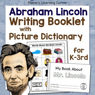 Abraham Lincoln Writing Booklet with Picture Dictionary