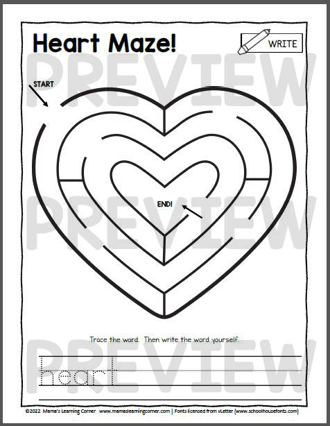 Heart Worksheets and Heart Booklet