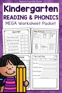 Kindergarten Reading and Phonics Worksheets