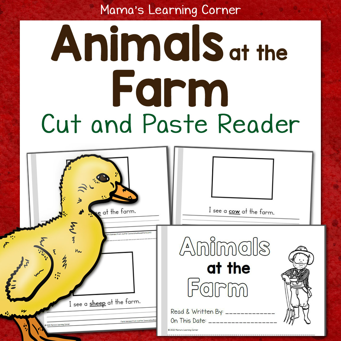 Animals at the Farm Cut and Paste Reader