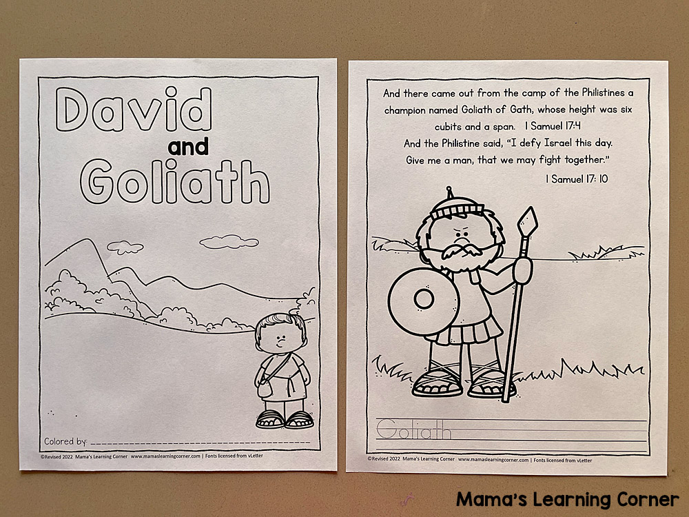 David and Goliath Coloring Pages 