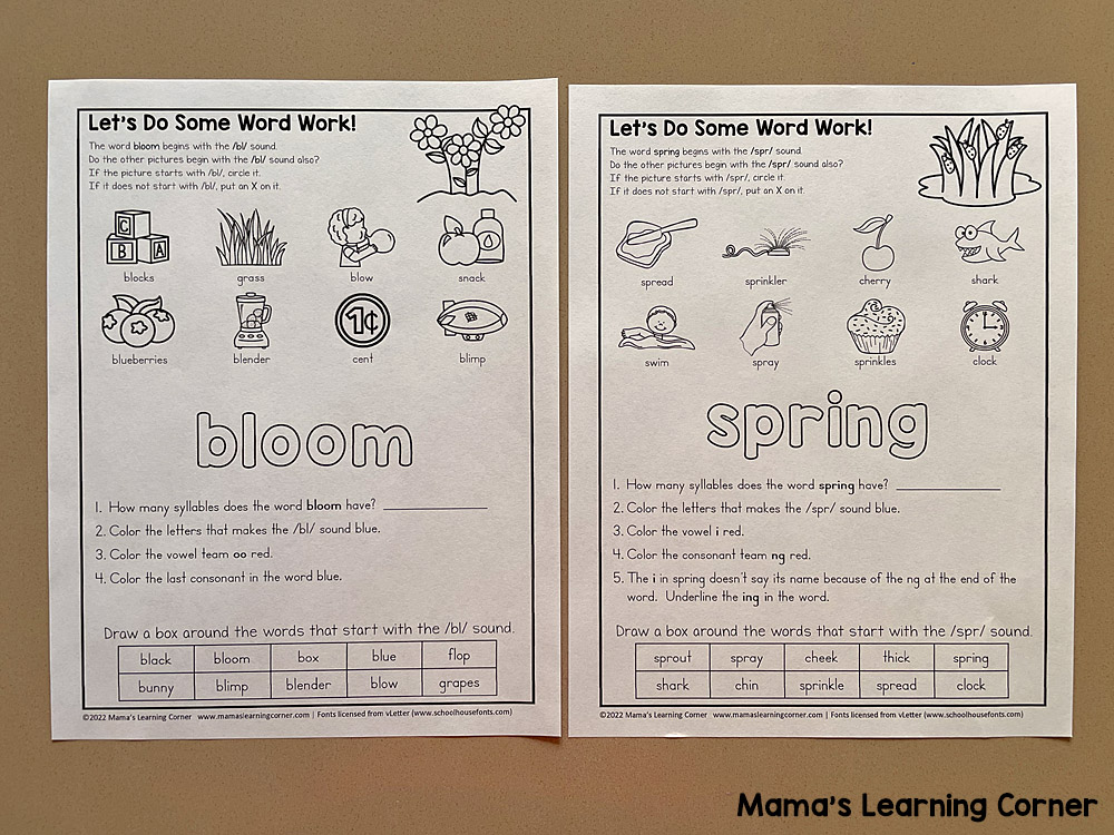 Spring Worksheets for Kindergarten and First Grade 