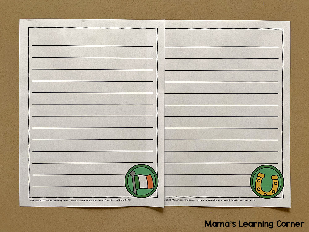 St Patricks Day Blank Writing Pages Revised 