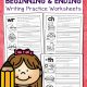 Beginning and Ending Digraph Writing Practice Worksheets