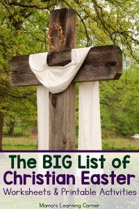 Big List of Christian Easter Worksheets and Hands On Printable Activities