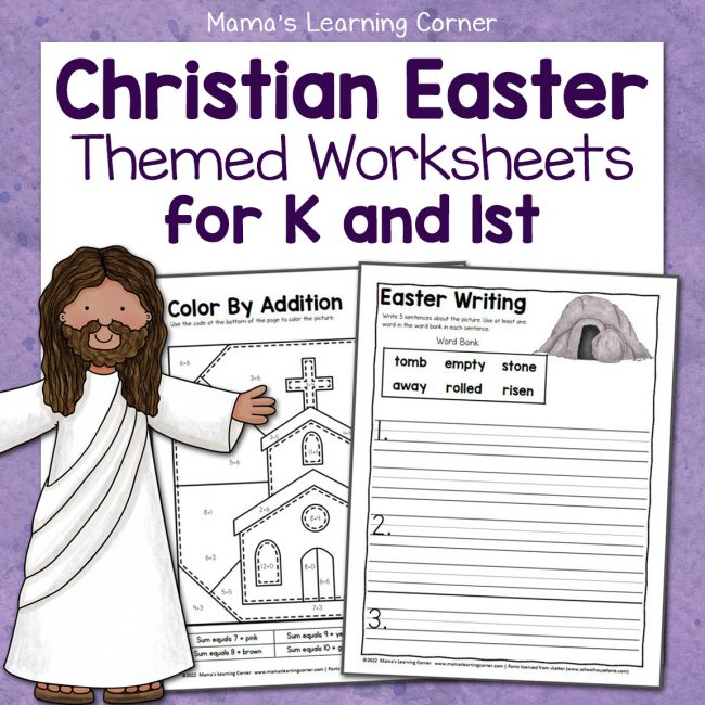 Christian Easter Worksheets for K and 1st - Mamas Learning Corner Christian Easter Worksheets for K and 1st