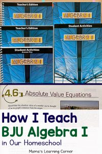 How I Teach BJU Algebra I in Our Homeschool