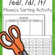 The ED Suffix Phonics Sorting Activity