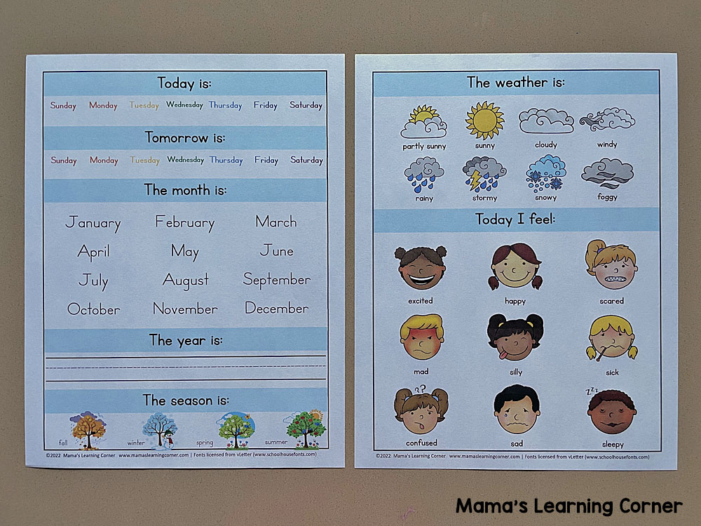 Calendar Notebook Blue Intro Pages - Mamas Learning Corner Calendar Notebook Blue Intro Pages
