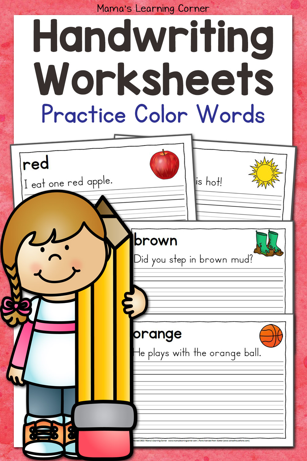 Handwriting Worksheets for Kids Color Words! Mamas Learning Corner