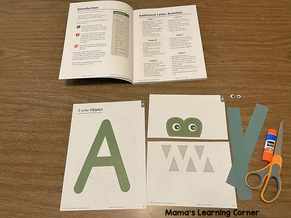 Our Summer Before Kindergarten Plans 7 Alligator Craft Supplies - Mamas Learning Corner Our Summer Before Kindergarten Plans 7 Alligator Craft Supplies