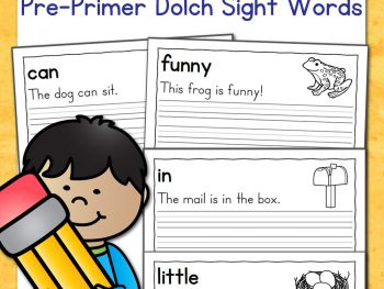 Pre Primer Dolch Sight Word Sentences Handwriting Practice