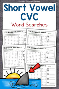 Short Vowel CVC Word Searches