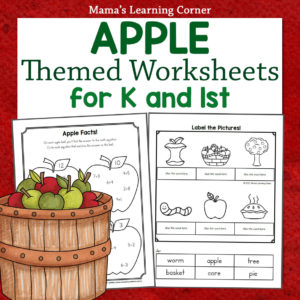 Apple Worksheets for K and 1st Grade - Mamas Learning Corner Apple Worksheets for K and 1st Grade