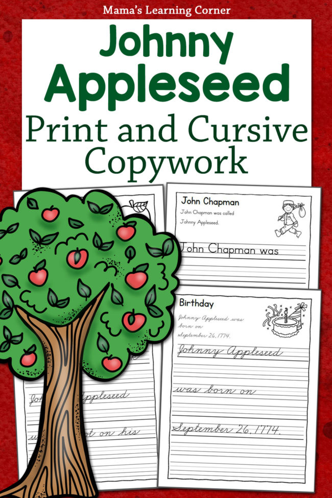 Johnny Appleseed Copywork Packet