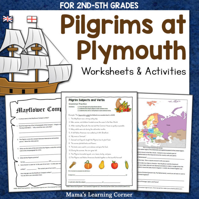 Pilgrims at Plymouth Worksheets - Mamas Learning Corner Pilgrims at Plymouth Worksheets