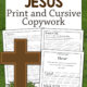 Names of Jesus Copywork Print and Cursive Worksheets