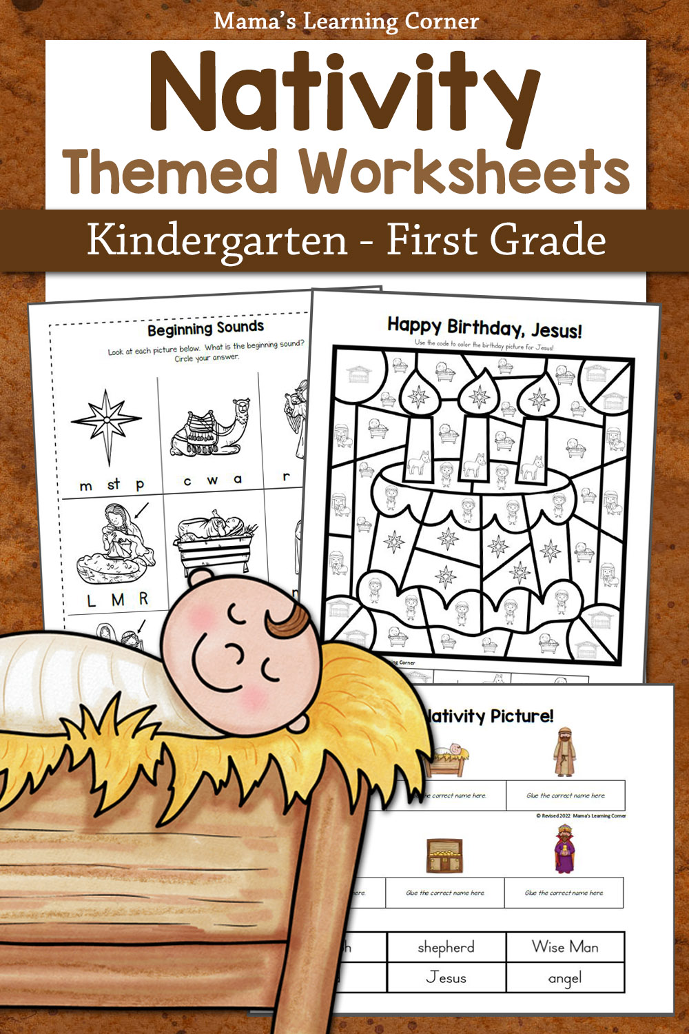 Nativity Worksheet Packet for Kindergarten and First Grade Mamas
