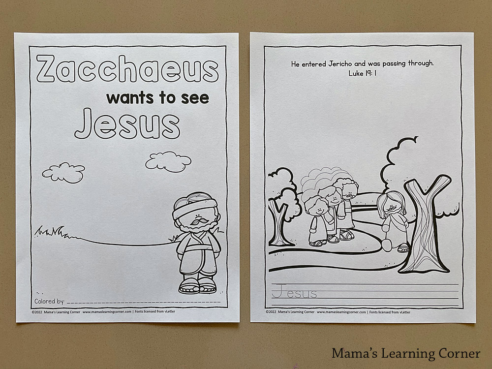 Zacchaeus Coloring Pages - Mamas Learning Corner