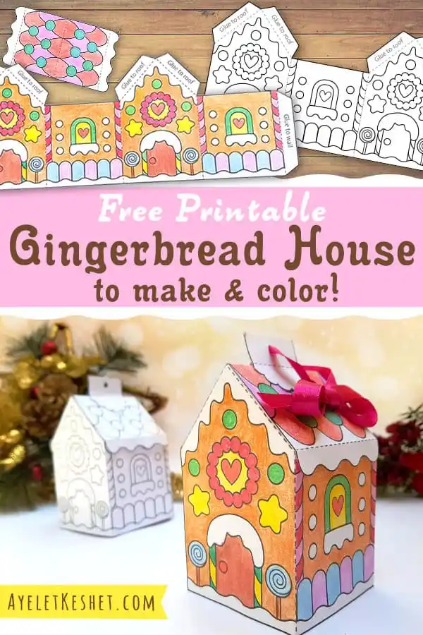 Free Gingerbread House Template to Color