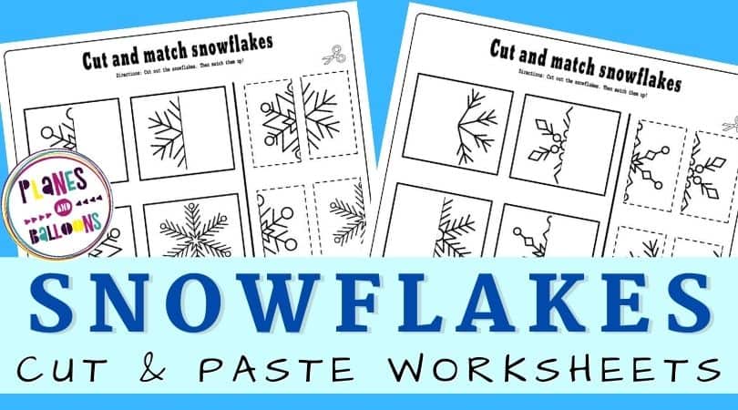 Snowflake Cut and Paste Worksheets for Preschool