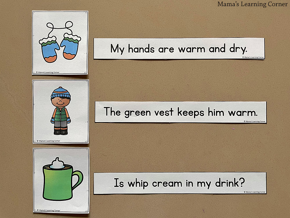 Winter Sentence Picture Match