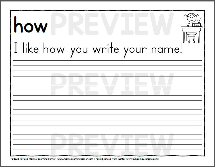 First Grade Dolch Sentences Handwriting Worksheet 2 - Mamas Learning Corner First Grade Dolch Sentences Handwriting Worksheet 2