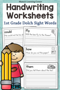 First Grade Dolch Sight Word Sentences Handwriting Practice