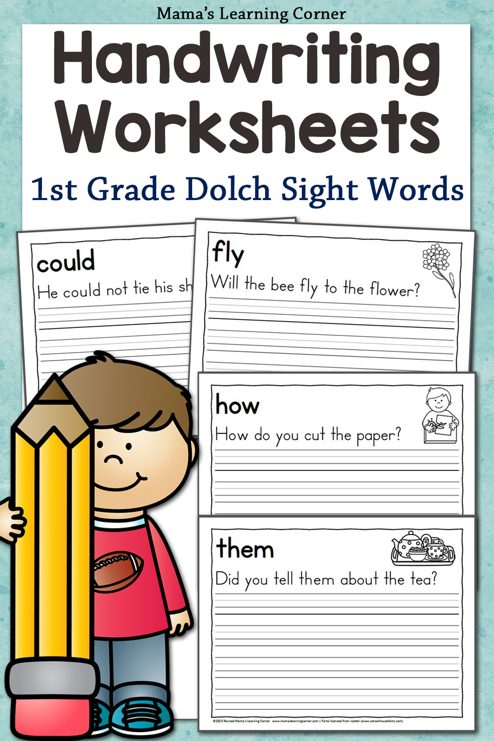 Handwriting Worksheets for Kids: Dolch First Grade Words - Mamas Learning  Corner