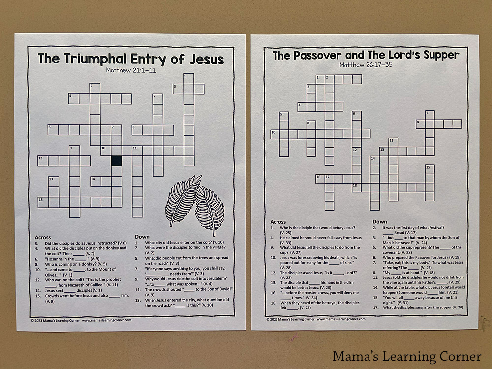 Christian Easter Crossword Puzzles