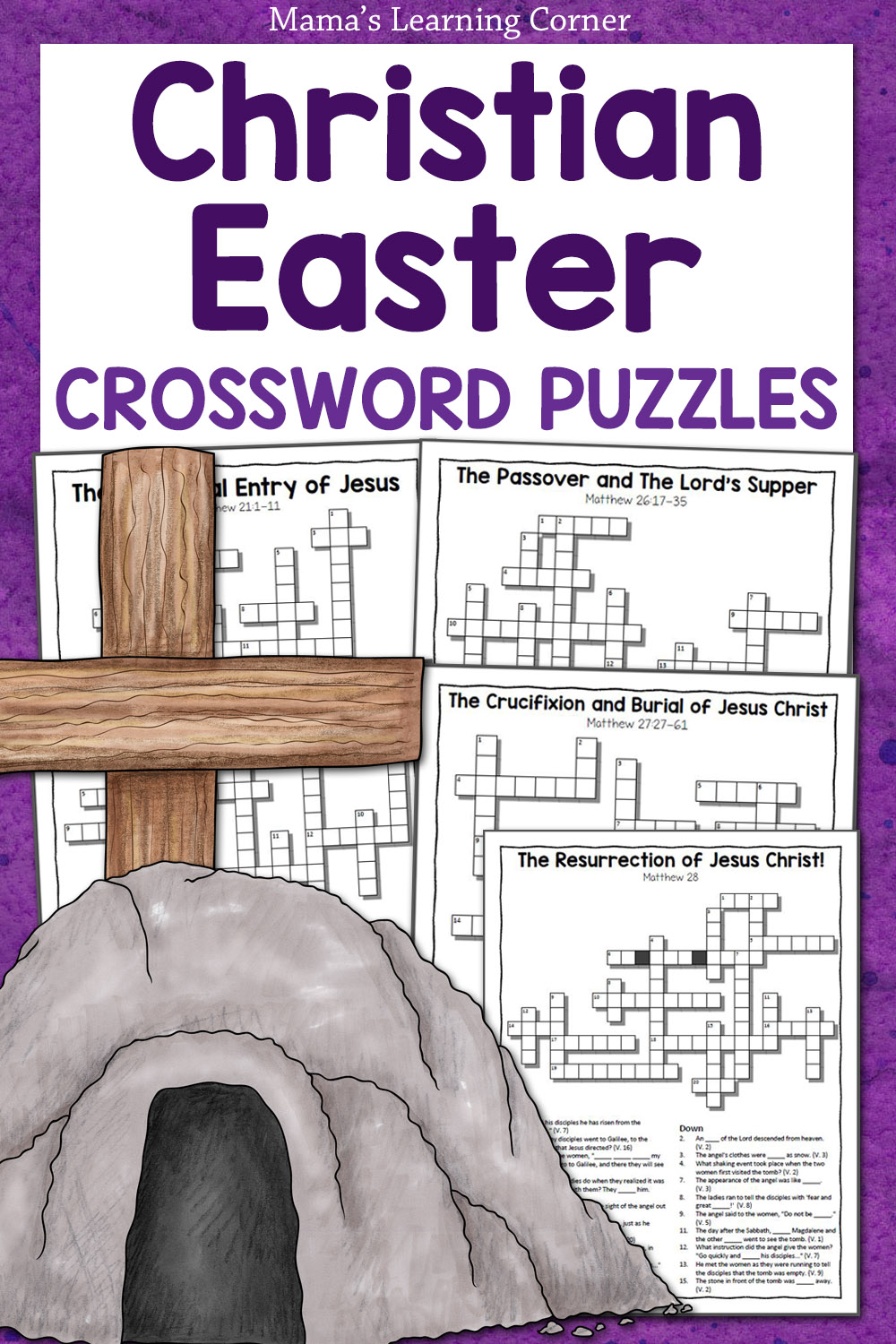 Easter Coding Worksheets Christian Cross Religious Picture 