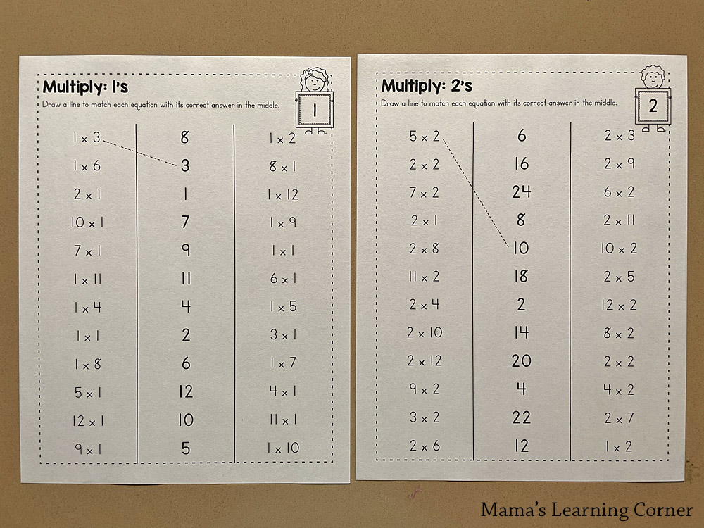 Multiplication Fact Worksheet Practice