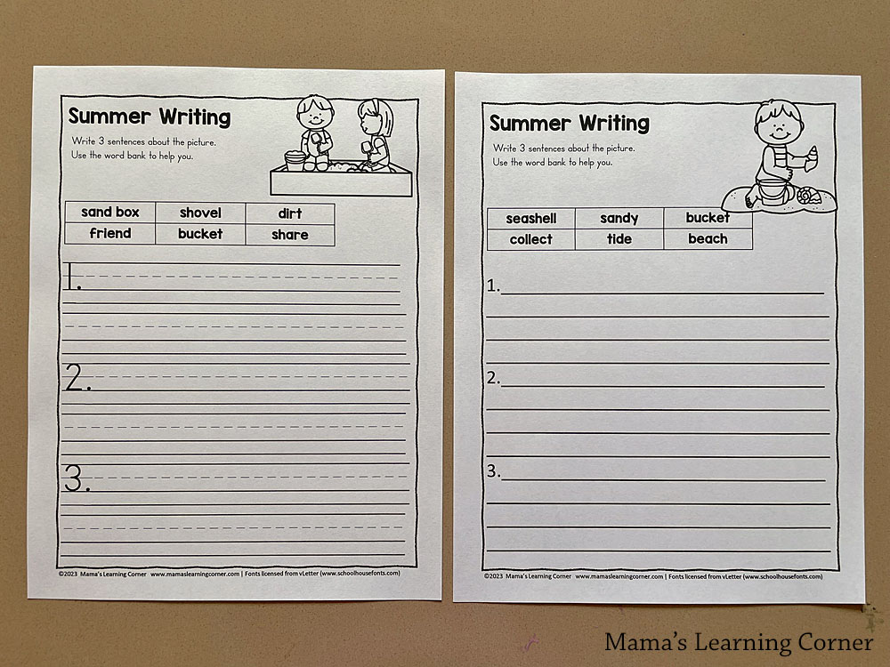 guided summer writing practice for elementary students