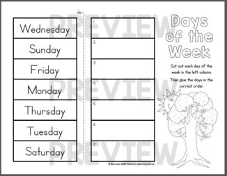 Days of the Week Worksheets