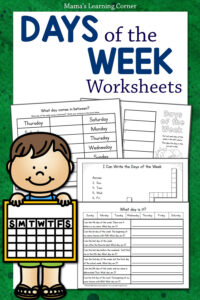 Days of the Week Worksheets
