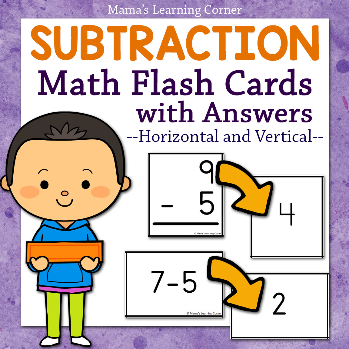 Math Subtraction Flash Cards with Answers - Mamas Learning Corner Math Subtraction Flash Cards with Answers