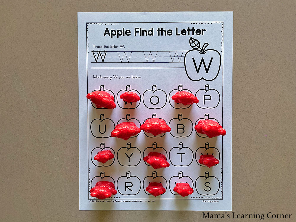 Apple Find the Letter Worksheets - Mamas Learning Corner Apple Find the Letter Worksheets